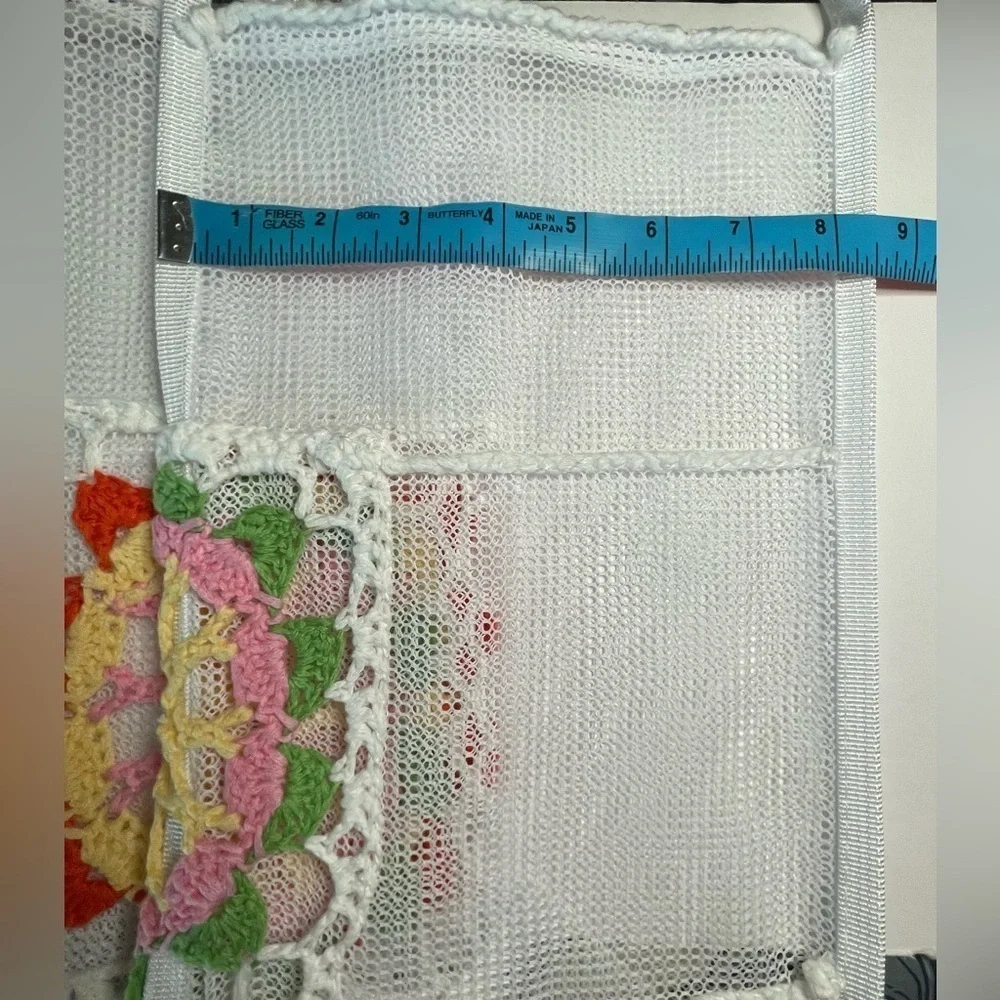 Bohemian Tote Beach Bag Crochet Flower Detail Fringe Tassels Casual Boho Purse